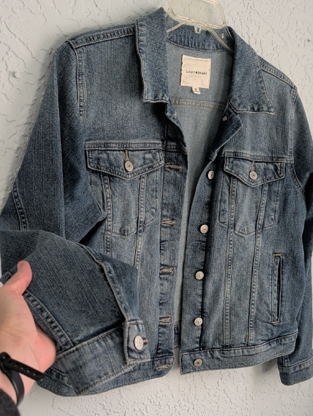 Ladies Lucky Brand Vintage Wash Blue Denim Jacket | Size XL - Picture 3 of 9